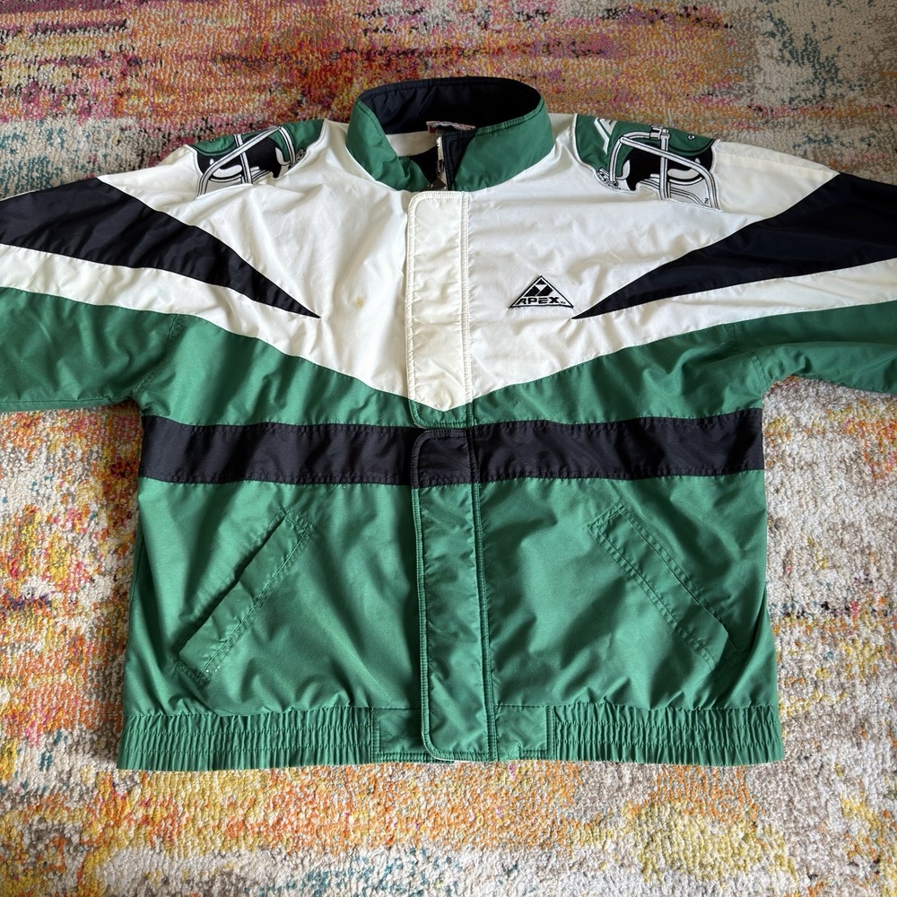 Vintage New York Jets Apex One NFL Pro Line Windbreaker Jacket Mens XL